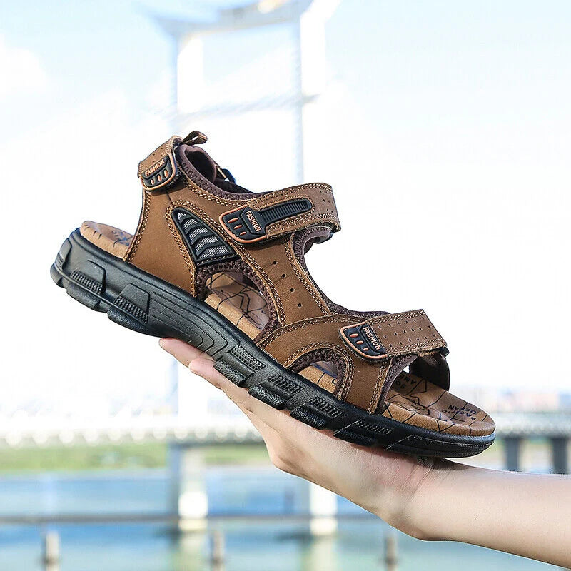 Sandalias ortopédicas para mujer con cierre de velcro, suela antideslizante y diseño ergonómico en cuero sintético, 2