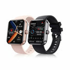 Smartwatch con monitor de salud que incluye seguimiento de presión arterial y glucosa, diseño moderno con correa de silicona y conectividad Bluetooth. 1