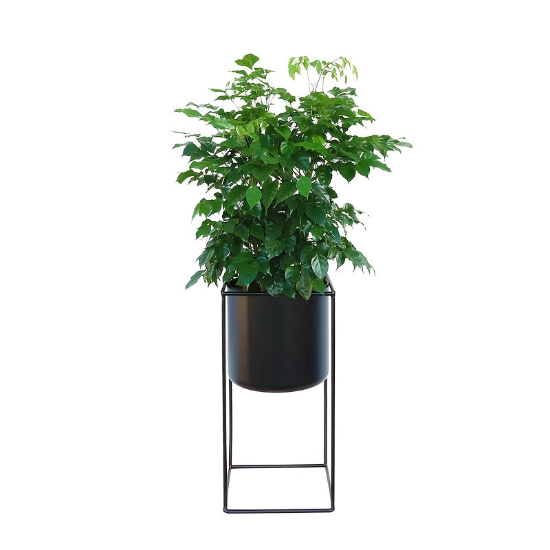 Soporte para plantas interior de metal negro mate, diseño minimalista ideal para macetas pesadas, perfecto para embellecer cualquier espacio. 7