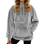 Sudadera mujer con capucha y bolsillo para mascotas, corte holgado en forro polar suave, ideal para paseos con tu mascota y comodidad en 2
