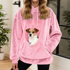 Sudadera mujer con capucha y bolsillo para mascotas, corte holgado en forro polar suave, ideal para paseos con tu mascota y comodidad en 9