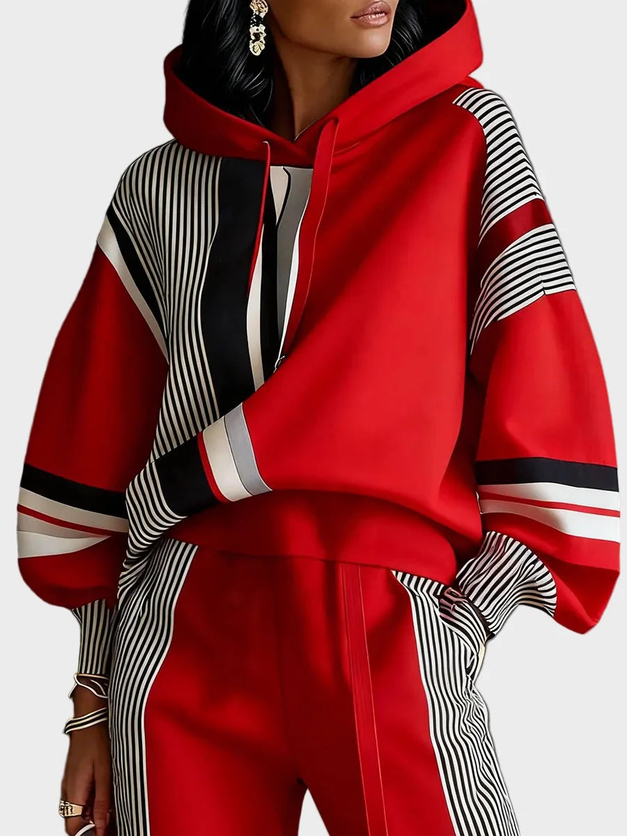 Sudadera unisex con capucha y estampado geométrico abstracto, ideal para un estilo casual y cómoda, confeccionada en mezcla de algodón 0