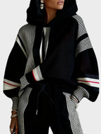 Sudadera unisex con capucha y estampado geométrico abstracto, ideal para un estilo casual y cómoda, confeccionada en mezcla de algodón 2