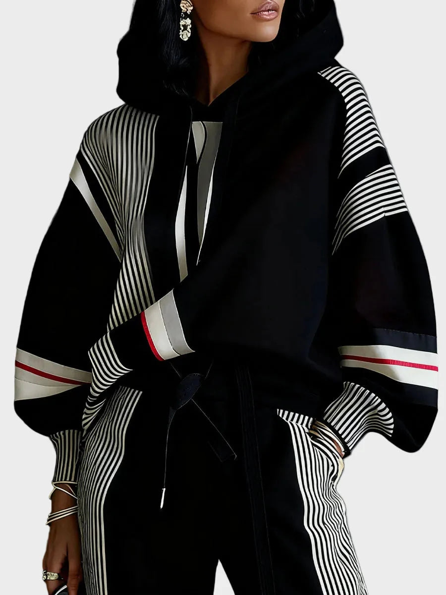 Sudadera unisex con capucha y estampado geométrico abstracto, ideal para un estilo casual y cómoda, confeccionada en mezcla de algodón 2