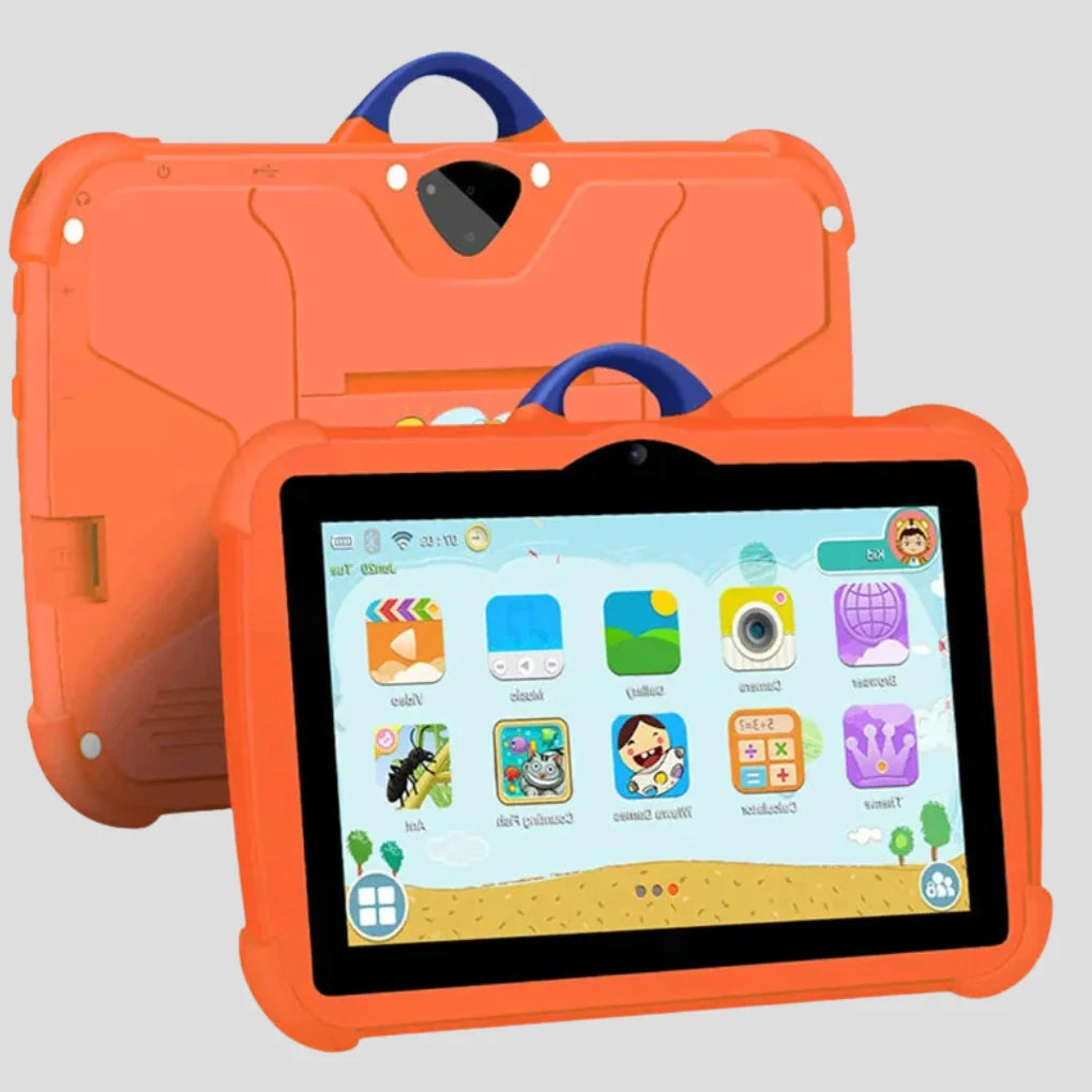 Tableta Android para niños de 7 pulgadas con pantalla IPS, control parental y funda protectora, ideal para el aprendizaje y el entretenimiento infantil. 1