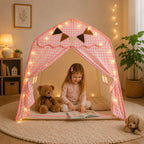 Tienda de juegos infantil colgante con diseño plegable, fabricada en tela suave de estilo moderno en tonos neutros, ideal para crear un 11