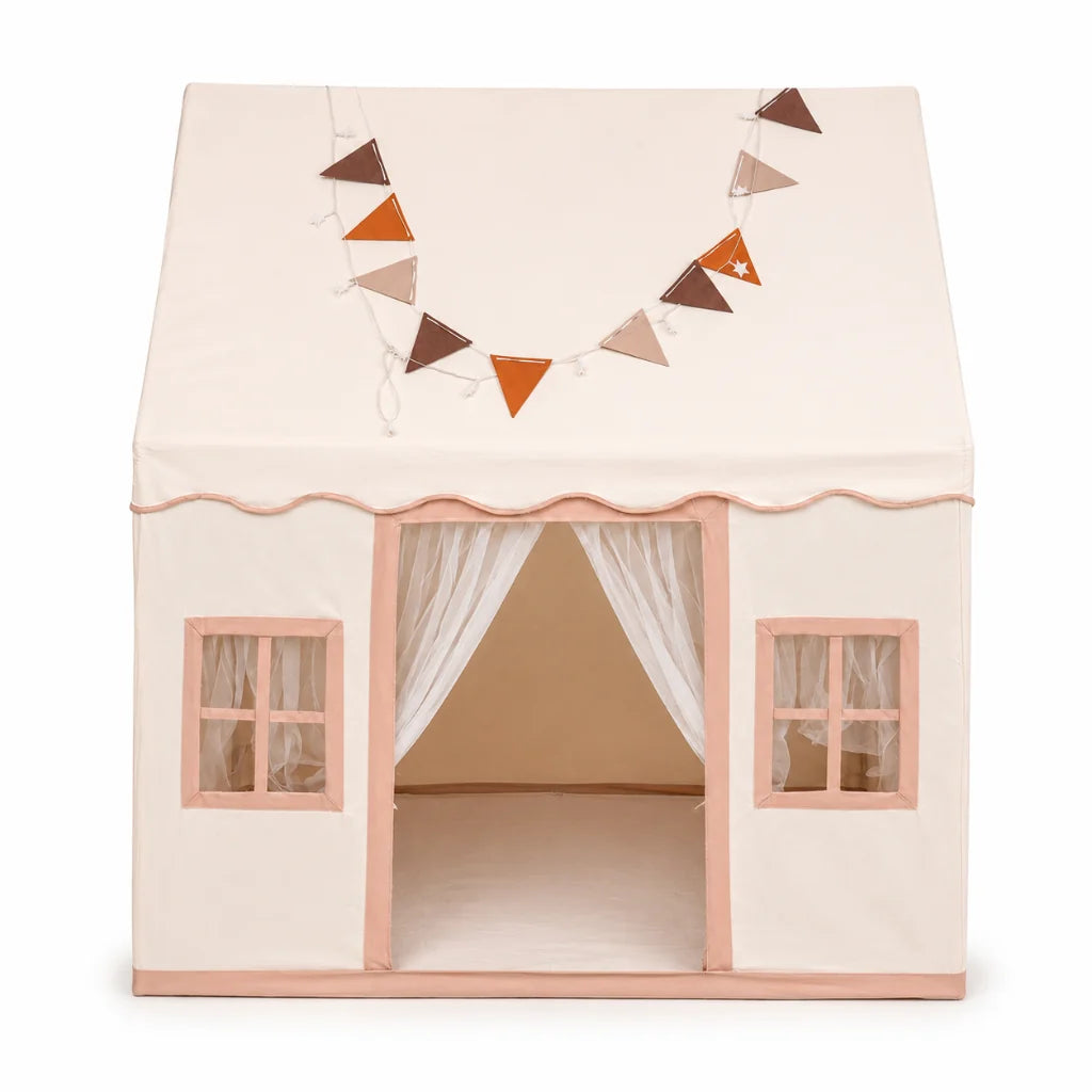 Tienda de juegos infantil plegable de algodón con diseño neutro, ideal para interiores, perfecta para crear un espacio de juego acogedor y divertido para 1