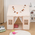 Tienda de juegos infantil plegable de algodón con diseño neutro, ideal para interiores, perfecta para crear un espacio de juego acogedor y divertido para 4