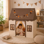 Tienda de juegos infantil plegable de algodón con diseño neutro, ideal para interiores, perfecta para crear un espacio de juego acogedor y divertido para 7