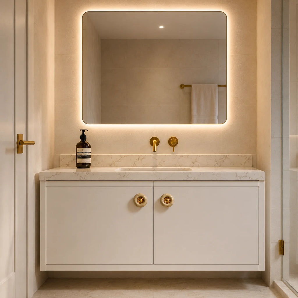 Tiradores de cerámica blancos para armarios y muebles con diseño redondeado, disponibles en tamaños pequeño y grande, ideales para una instalación fácil 1