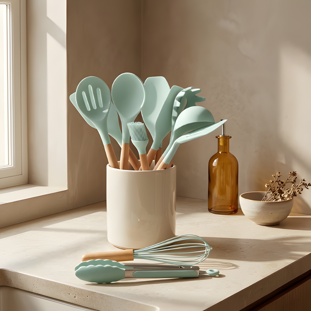 Juego de utensilios de silicona Purewood - Utensilios de cocina