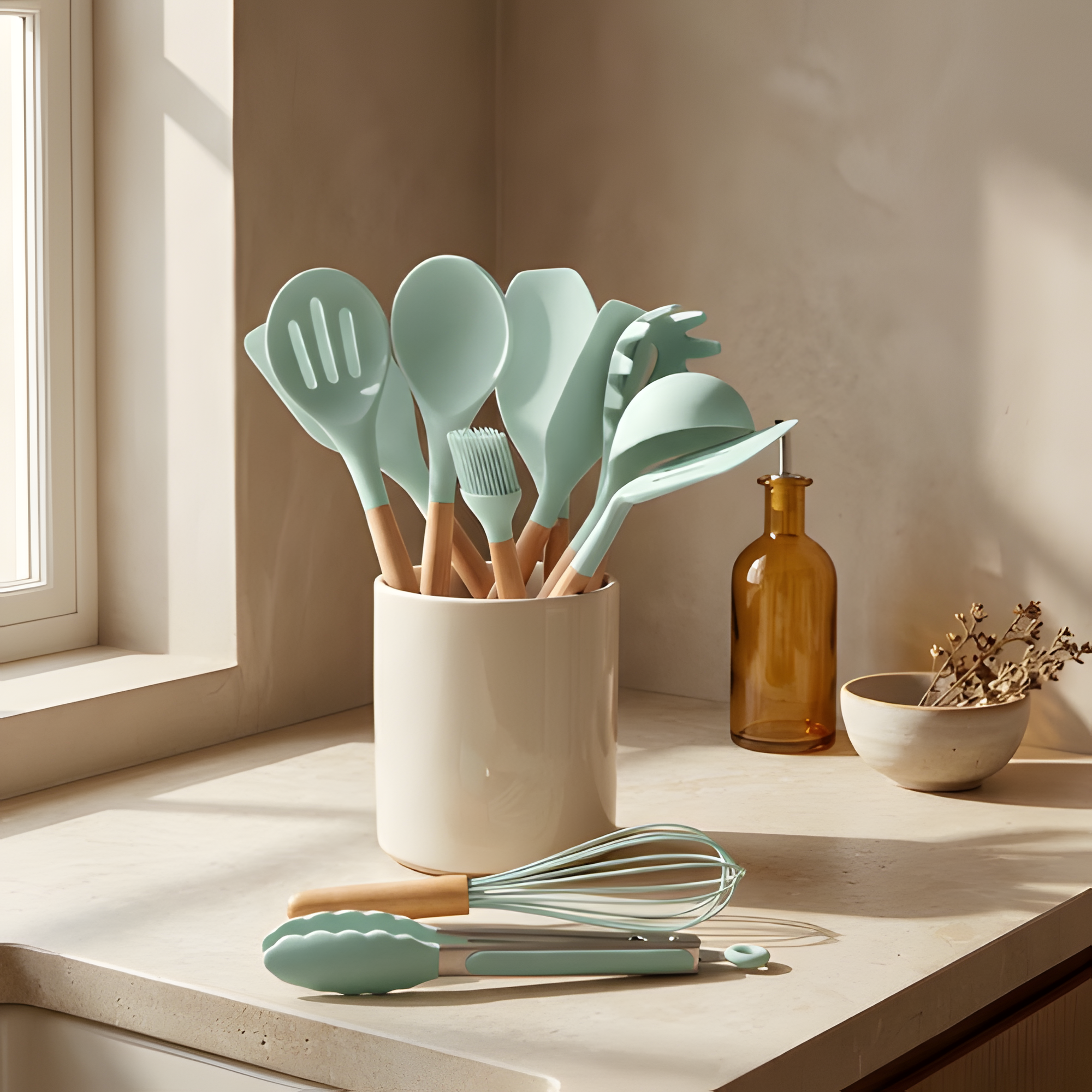Juego de utensilios de silicona Purewood - Utensilios de cocina