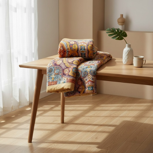 Colcha bohemia con estampado de cachemira - Edredón