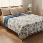 Manta reversible floral - Algodón