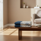 Manta reversible floral - Algodón