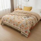 Manta floral con borlas - Algodón