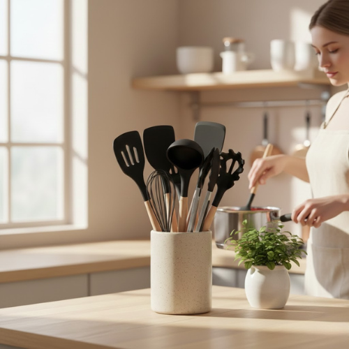 Juego de utensilios de silicona Purewood - Utensilios de cocina