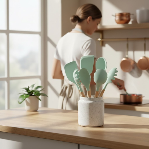 Juego de utensilios de silicona Purewood - Utensilios de cocina