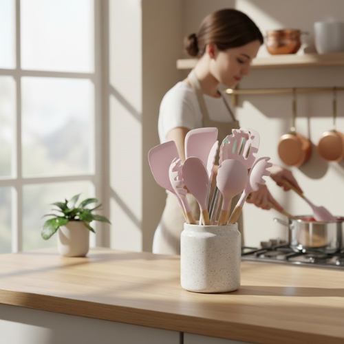 Juego de utensilios de silicona Purewood - Utensilios de cocina