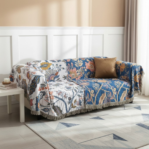 El Cojin Decorativo De Tapiz Floral - Manta de algodón