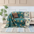 Manta reversible botánica - Manta de algodón