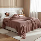 Manta De Punto Rosa Empolvado - manta para arrojar