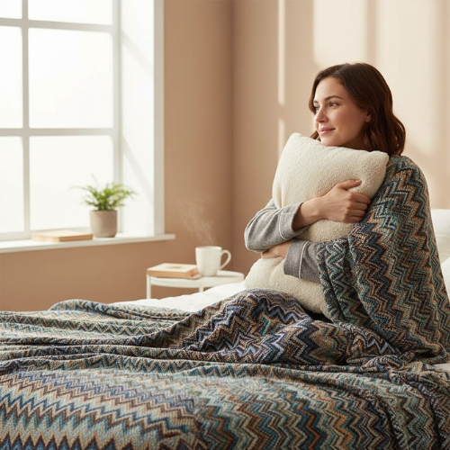 Manta Decorativa Con Patron Chevron - Manta para arropar