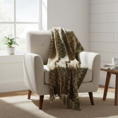 Manta Decorativa Con Patron Chevron - Manta para arropar