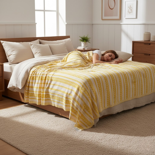 Manta Decorativa Sunleaf Stripe - Manta para arropar