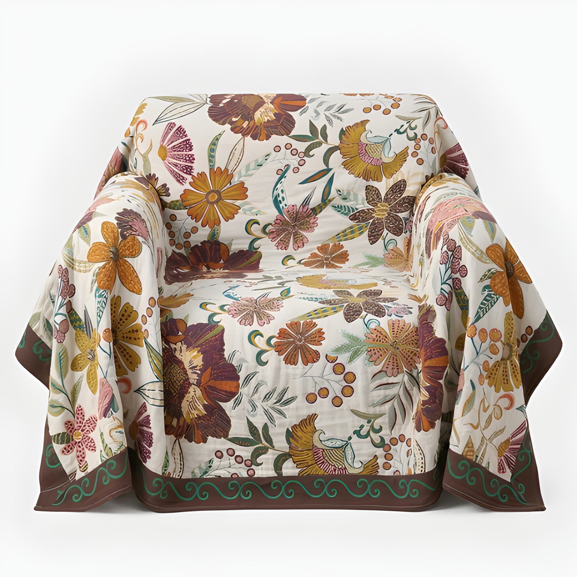 Manta Decorativa Floral Boho - Manta de algodón