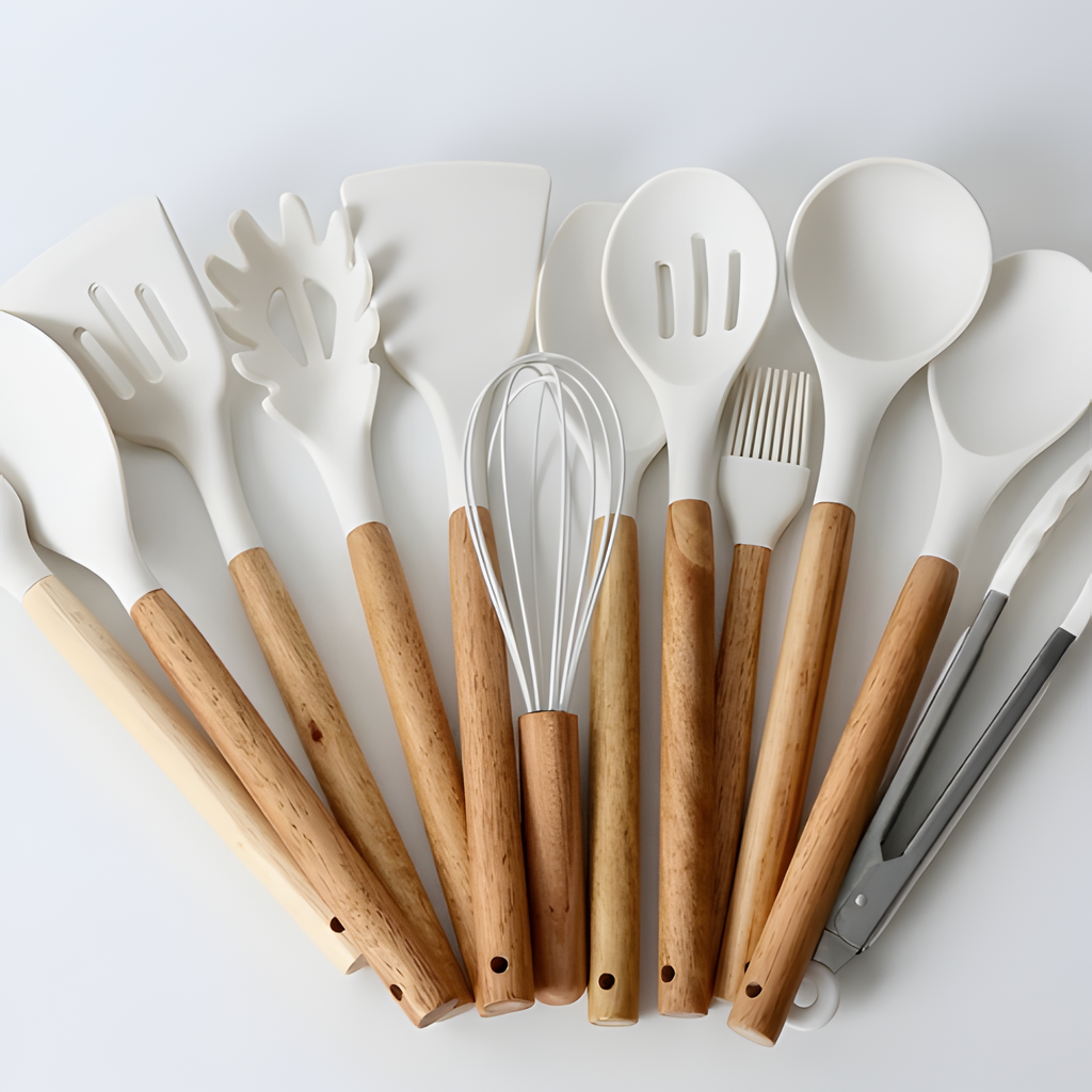 Juego de utensilios de silicona Purewood - Utensilios de cocina