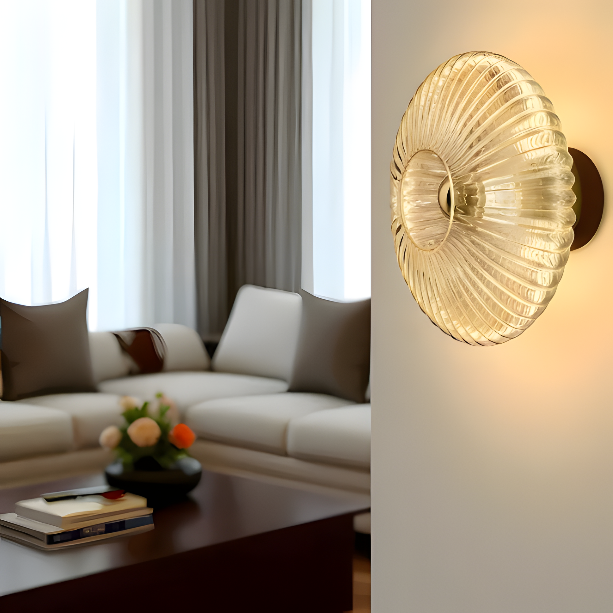 Aplique de pared con disco acanalado - Moderno LED