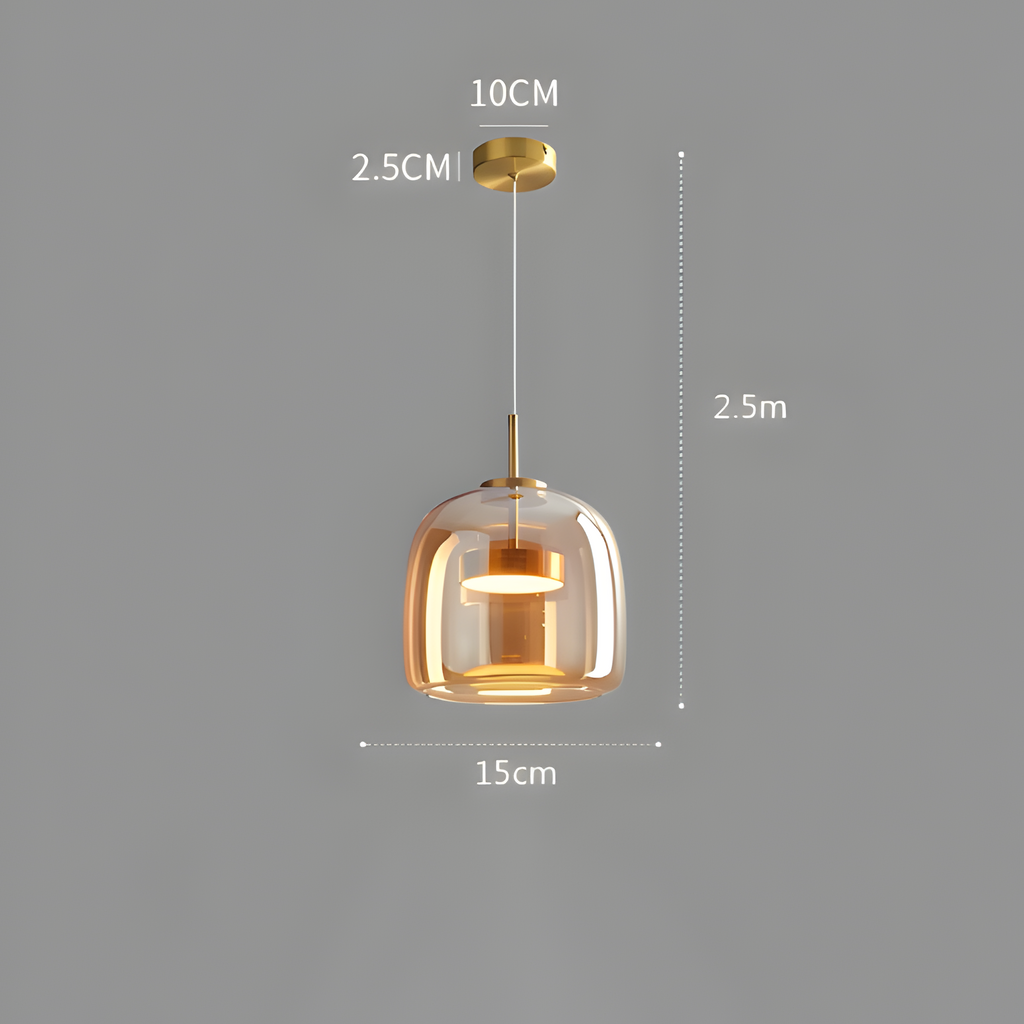 Conjunto De Lámparas Colgantes De Vidrio Amber - Elegancia estilo