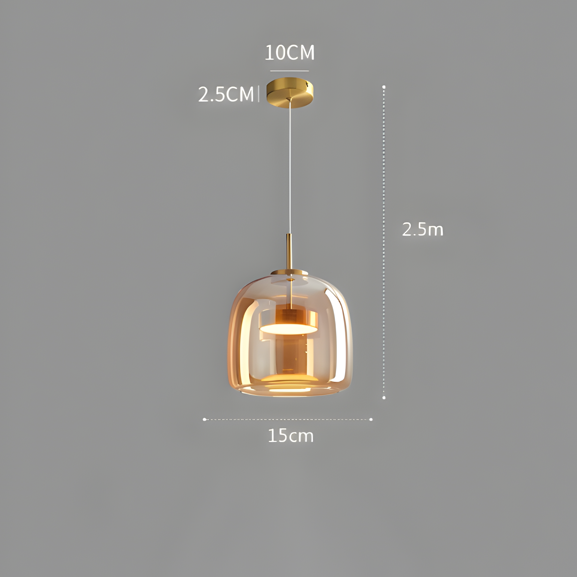 Conjunto De Lámparas Colgantes De Vidrio Amber - Elegancia estilo