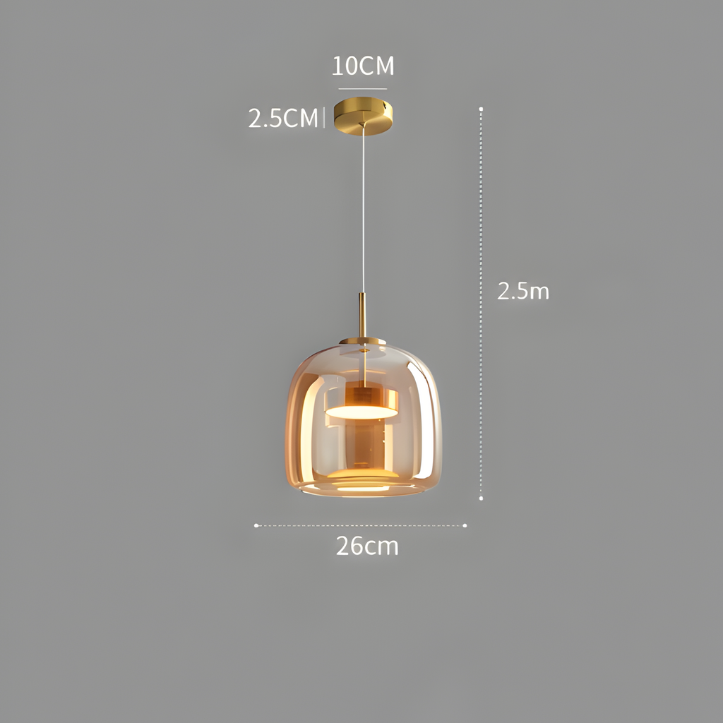 Conjunto De Lámparas Colgantes De Vidrio Amber - Elegancia estilo
