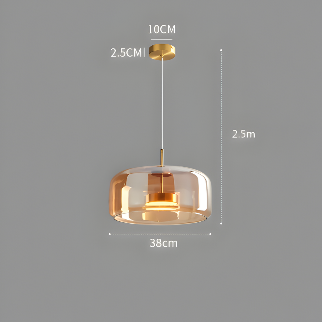Conjunto De Lámparas Colgantes De Vidrio Amber - Elegancia estilo