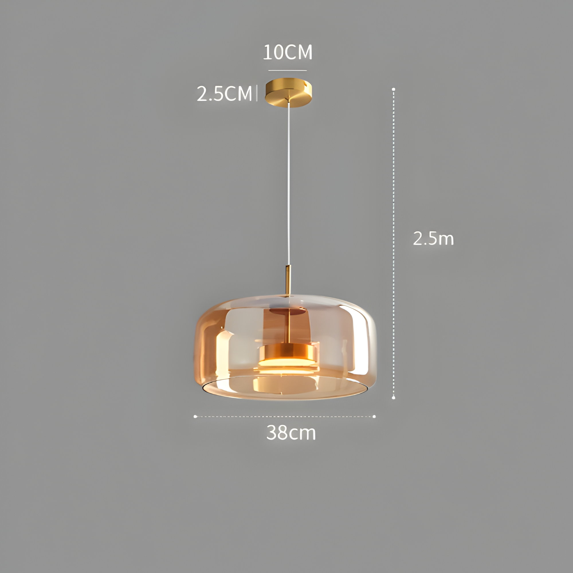 Conjunto De Lámparas Colgantes De Vidrio Amber - Elegancia estilo