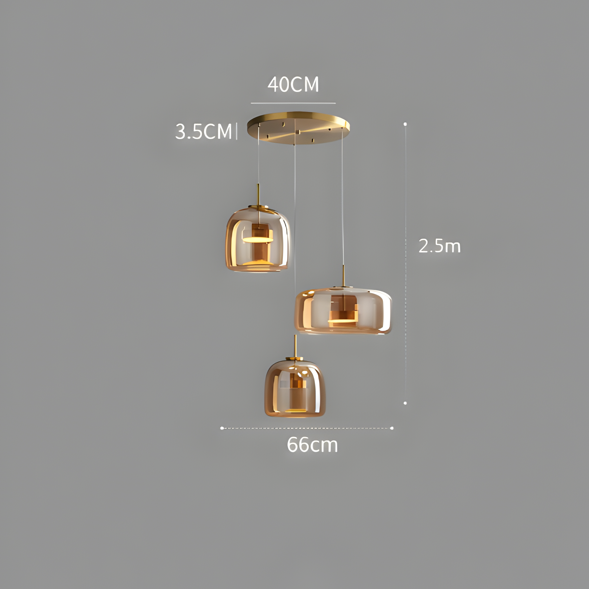 Conjunto De Lámparas Colgantes De Vidrio Amber - Elegancia estilo