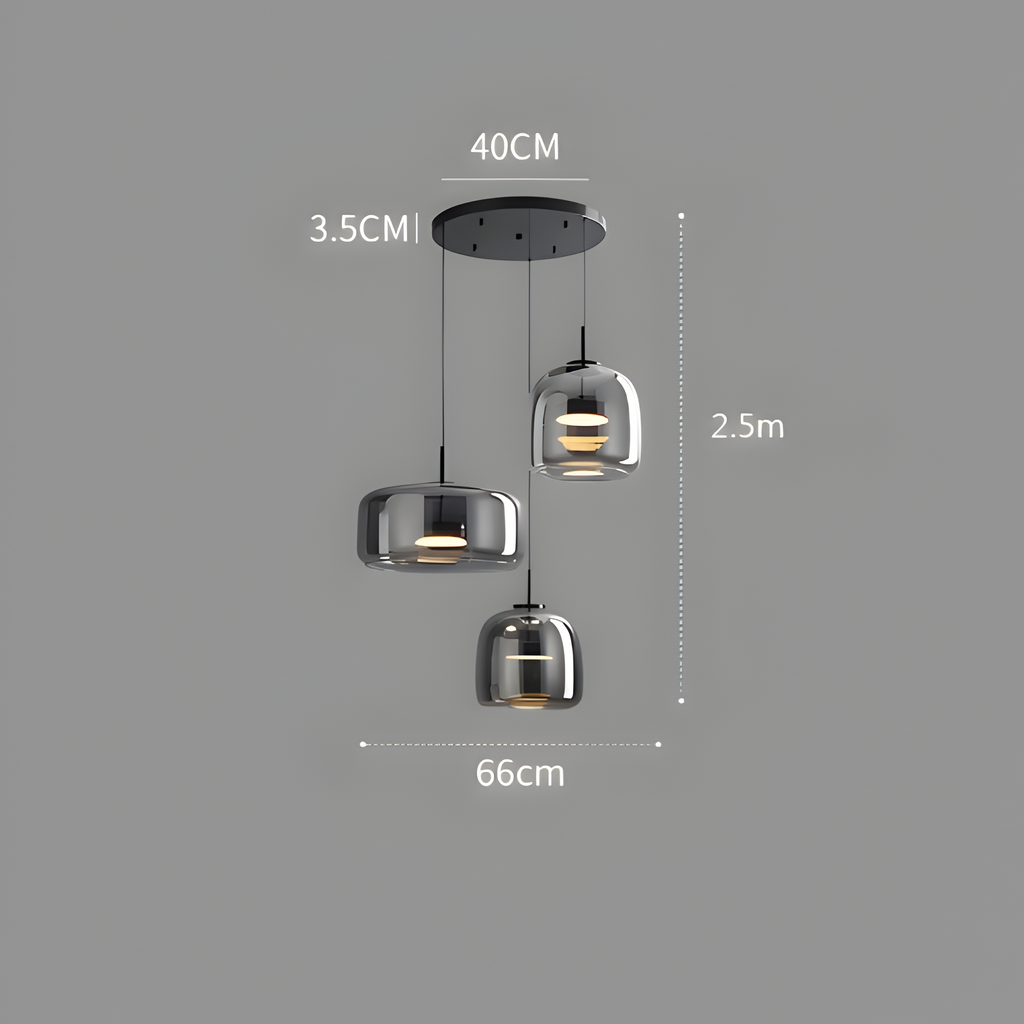 Conjunto De Lámparas Colgantes De Vidrio Amber - Elegancia estilo