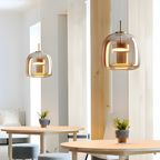 Conjunto De Lámparas Colgantes De Vidrio Amber - Elegancia estilo