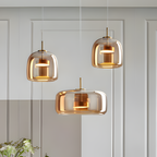 Conjunto De Lámparas Colgantes De Vidrio Amber - Elegancia estilo