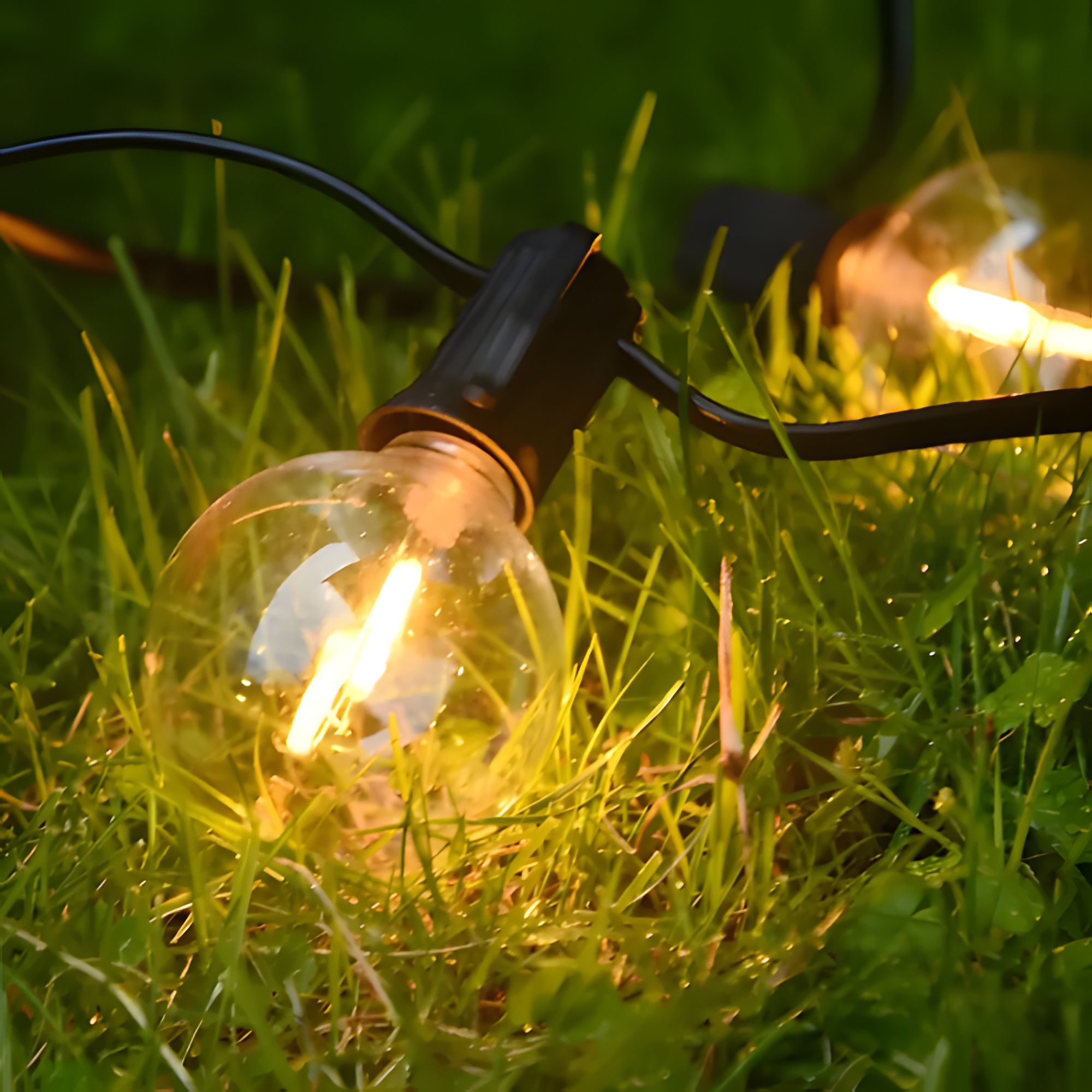 Guirnalda de luces con bombillas ámbar - LED para exteriores