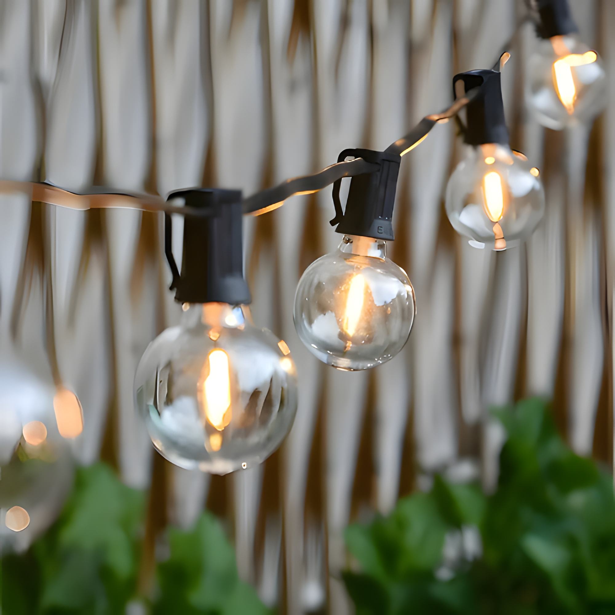 Guirnalda de luces con bombillas ámbar - LED para exteriores