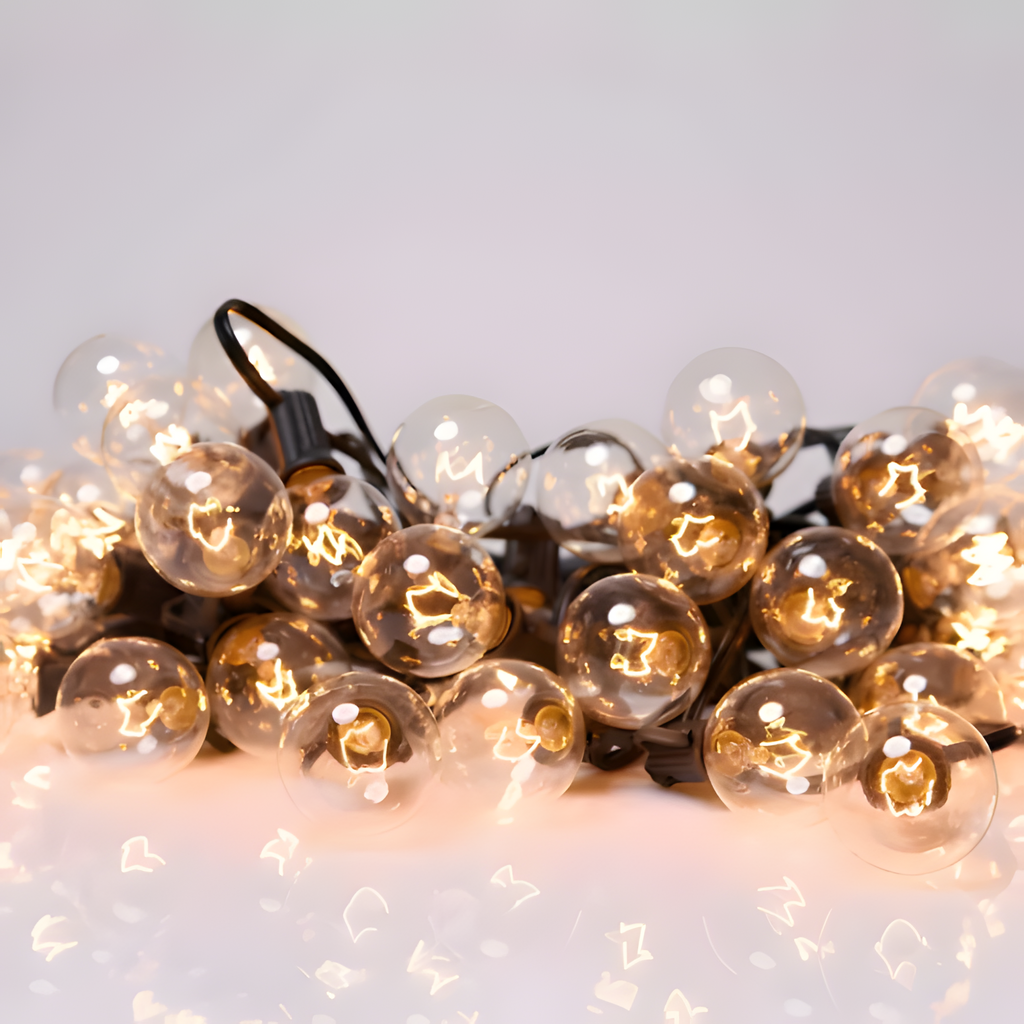 Guirnalda de luces con bombillas ámbar - LED para exteriores