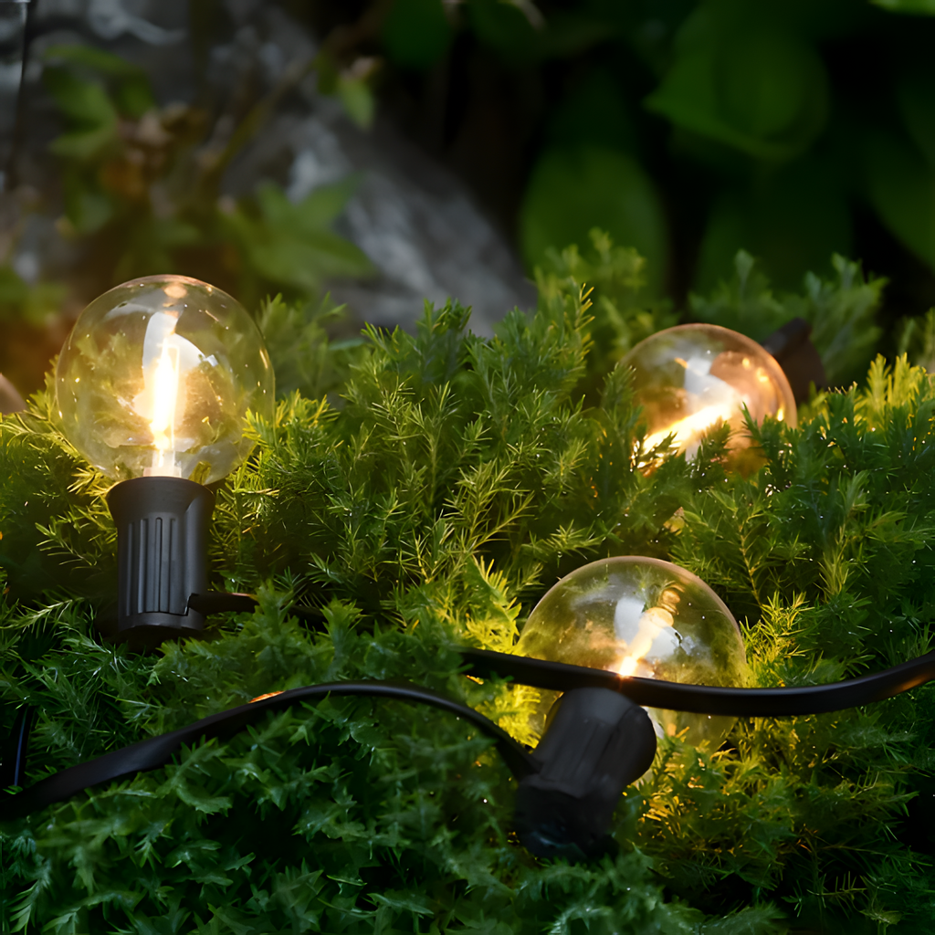 Guirnalda de luces con bombillas ámbar - LED para exteriores
