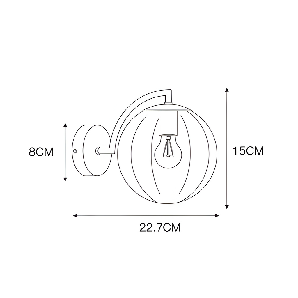 Aplique de pared de cristal acanalado dorado - Diseño elegante