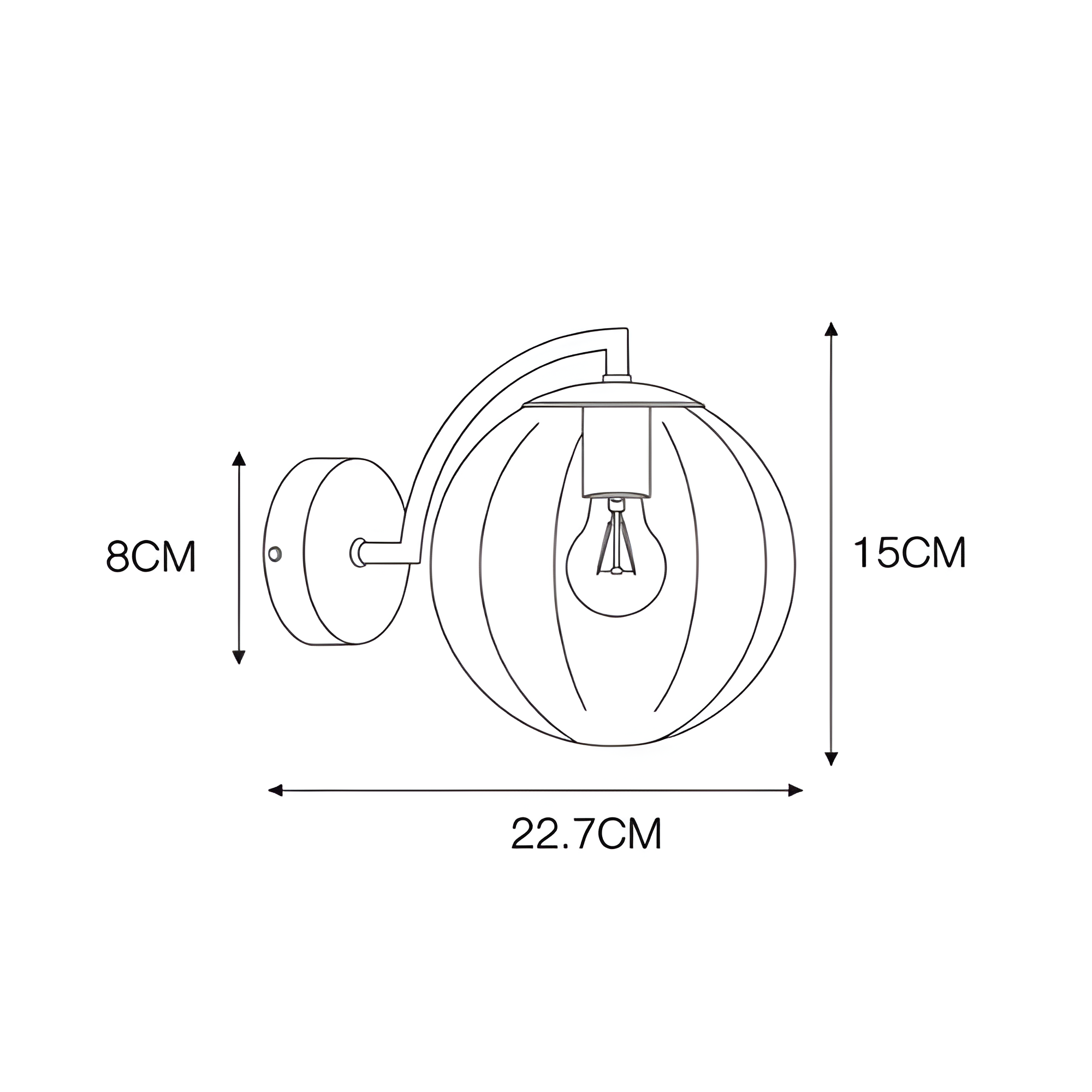 Aplique de pared de cristal acanalado dorado - Diseño elegante