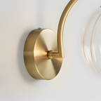 Aplique de pared de cristal acanalado dorado - Diseño elegante