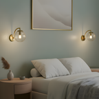 Aplique de pared de cristal acanalado dorado - Diseño elegante