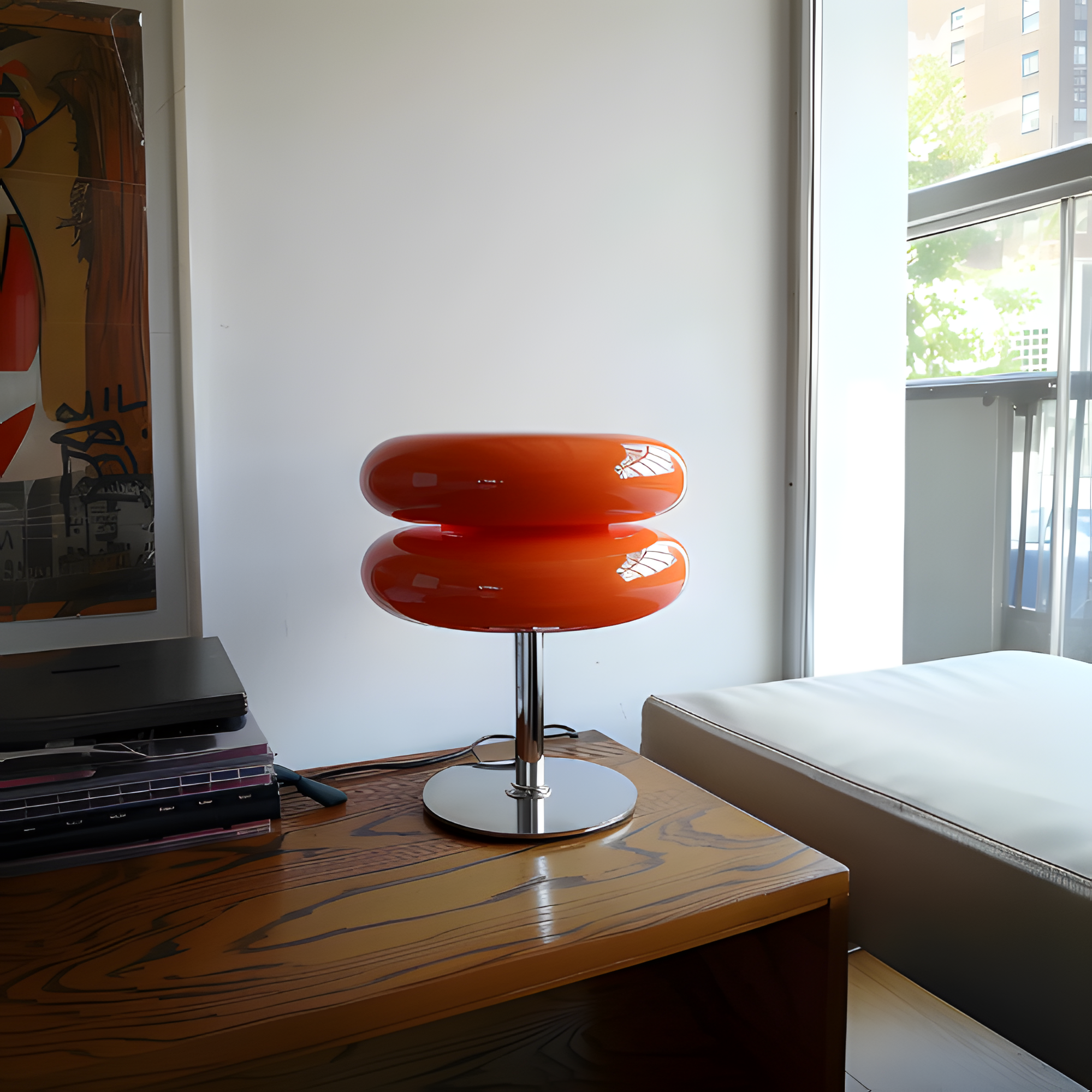 Lámpara De Mesa Doble Esfera - Moderno Italiano